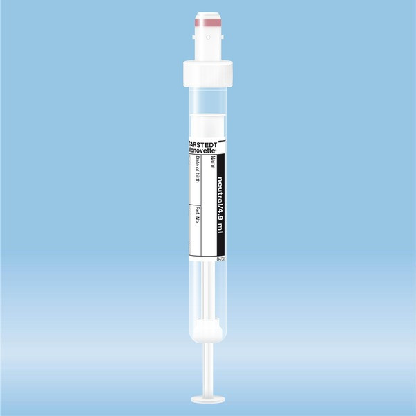 S-Monovette® neutral, 4.9 ml, cap white, (LxØ): 90 x 13 mm, with paper label