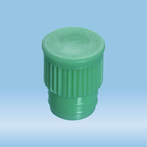 Push cap, green, suitable for tubes Ø 15.7 mm