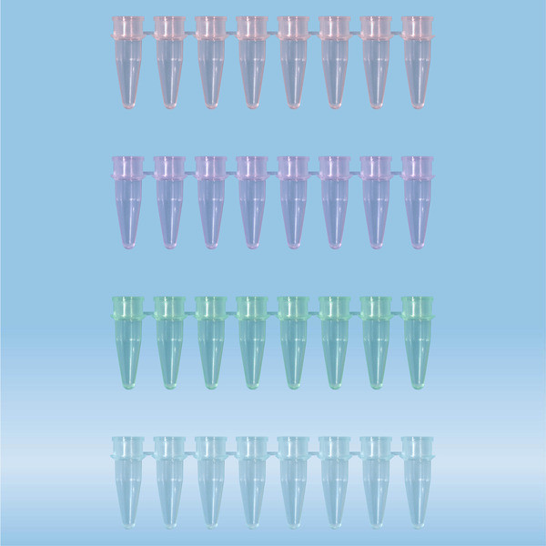 PCR strip of 8, 200 µl, PCR Performance Tested, colour mix, PP