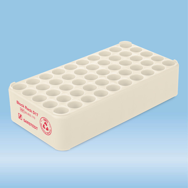 Block Rack D17, Ø opening: 17 mm, 5 x 10, creamy white