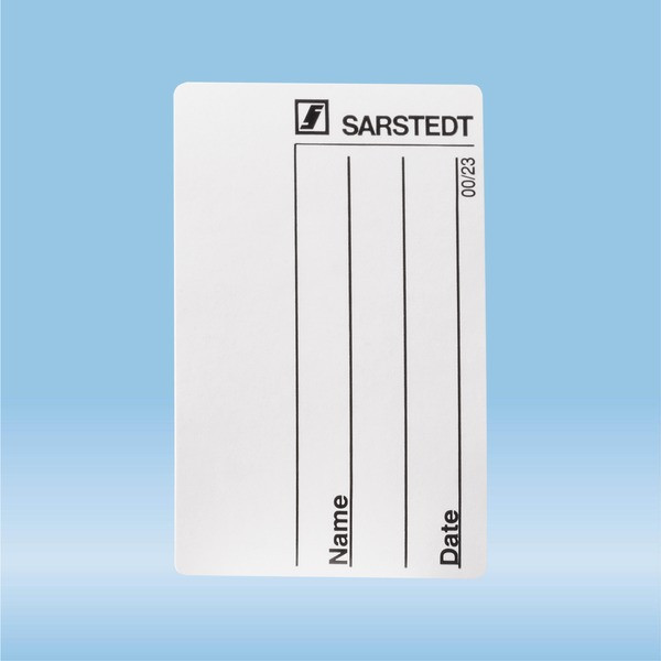 Adhesive label, (LxW): 40 x 26 mm, paper, white, Name + date