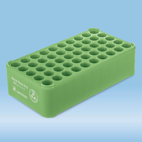 Block Rack D13, Ø opening: 13 mm, 5 x 10, green