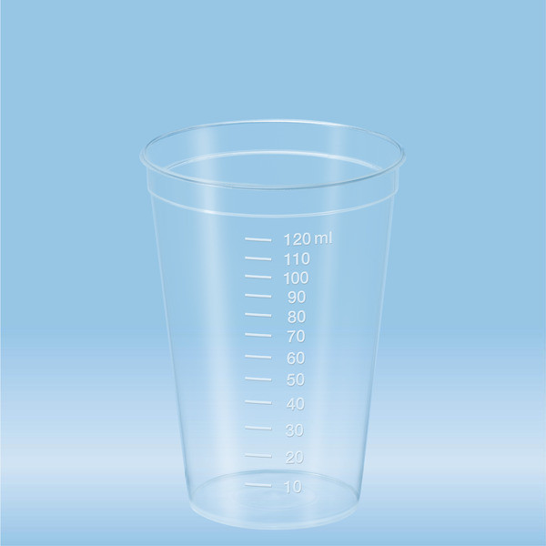 Multi-purpose container, max. volume: 125 ml, (LxØ): 85 x 62 mm, graduated, PP, transparent