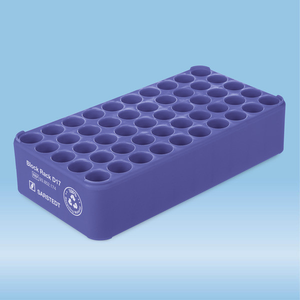 Block Rack D17, Ø opening: 17 mm, 5 x 10, blue
