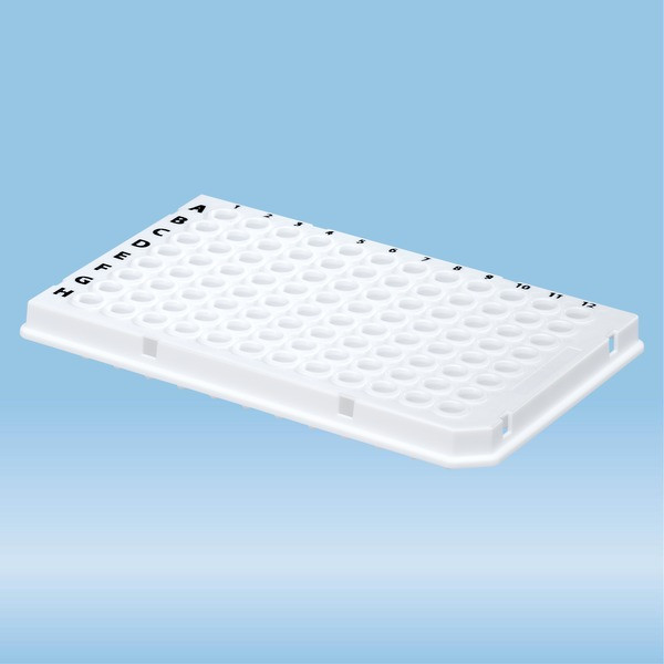 PCR plate half skirt, 96 well, white, Low-Profile, 100 µl, PCR Performance Tested, PP