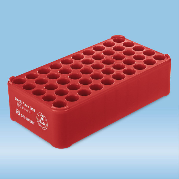 Block Rack D13, Ø opening: 13 mm, 5 x 10, red