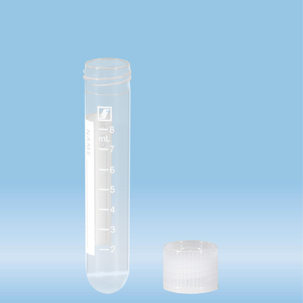 Screw cap tube, 10 ml, (LxØ): 79 x 16 mm, PP, with print