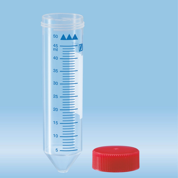 Screw cap tube, 50 ml, (LxØ): 114 x 28 mm, PP, with print