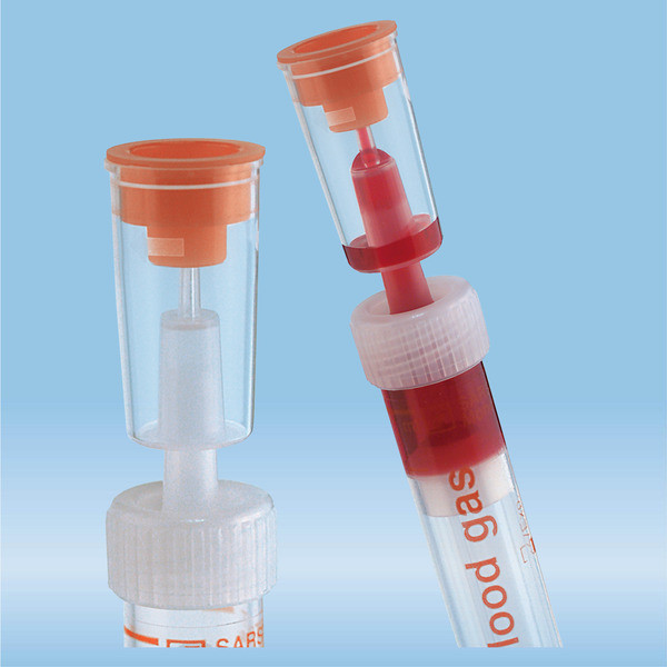 Ventilator for Blood Gas Monovette®, transparent/orange, length: 24.5 mm