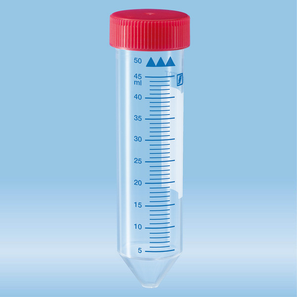 Screw cap tube, 50 ml, (LxØ): 114 x 28 mm, PP, with print