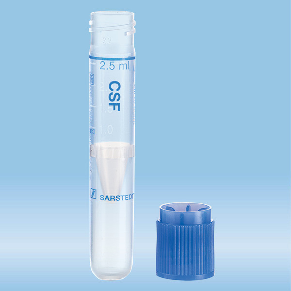 Tube with false bottom CSF, 2.5 ml, (LxØ): 75 x 13 mm, round base, PP, Low Binding, cap enclosed, st