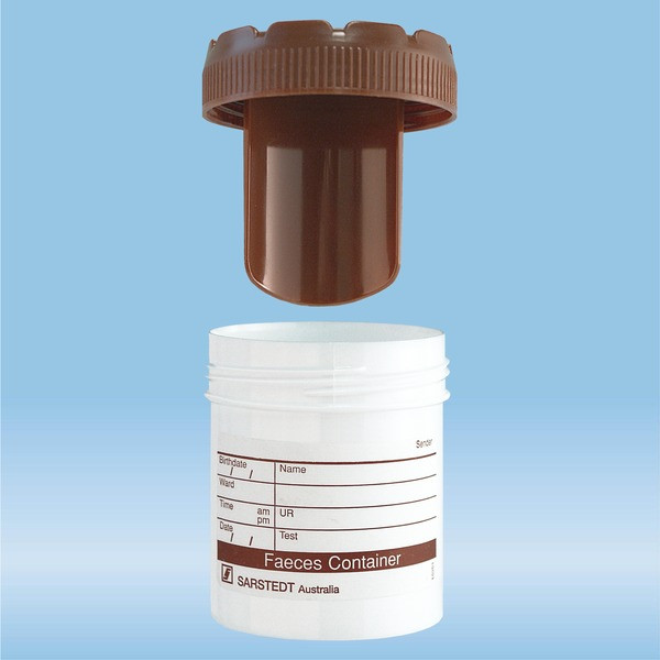 Faeces tube, with blade, screw cap, (LxØ): 55 x 44 mm, white