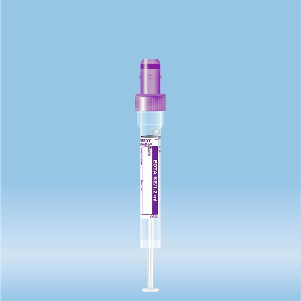 S-Monovette® EDTA K3E, 1.2 ml, cap violet, (LxØ): 66 x 8 mm, with plastic label