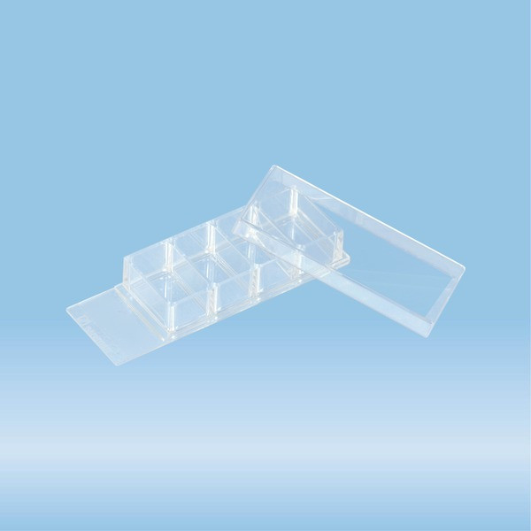 x-well cell culture chamber, 4 wells, on PCA slide, removable frame