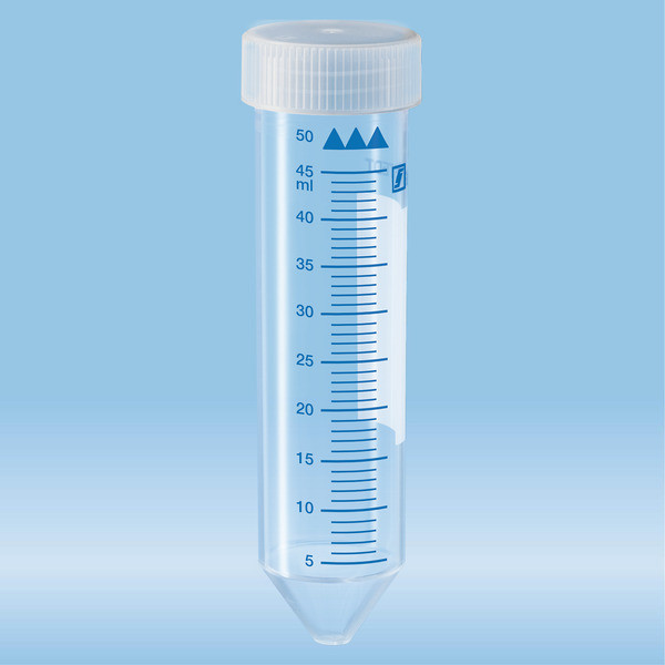 Screw cap tube, 50 ml, (LxØ): 114 x 28 mm, PP, with print