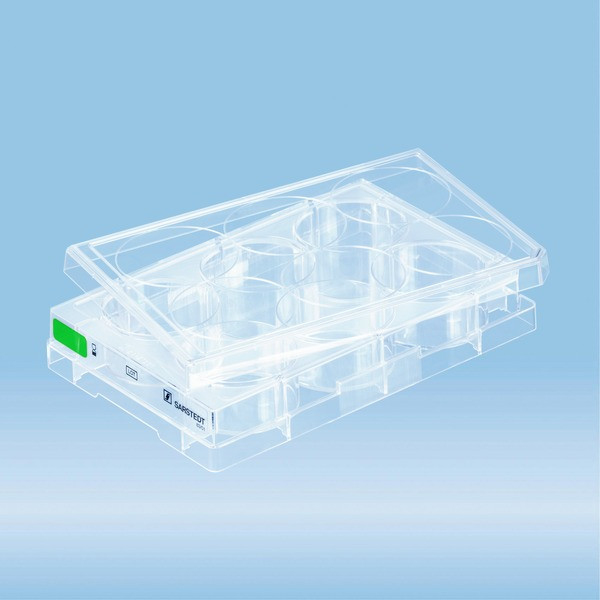 Cell culture plate, 6 well, surface Suspension, flat base