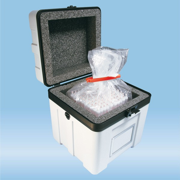 Transport case B 17, with lateral rim for block rack
