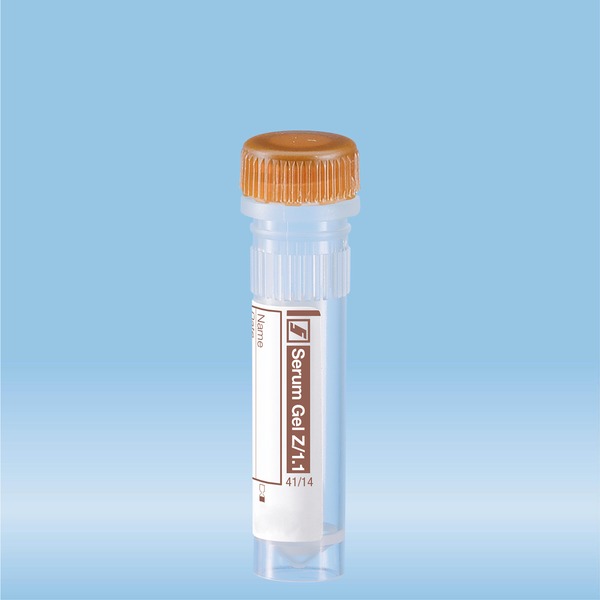 Micro sample tube, Serum Gel, 1.1 ml, Screw cap, EU/ISO Prepared