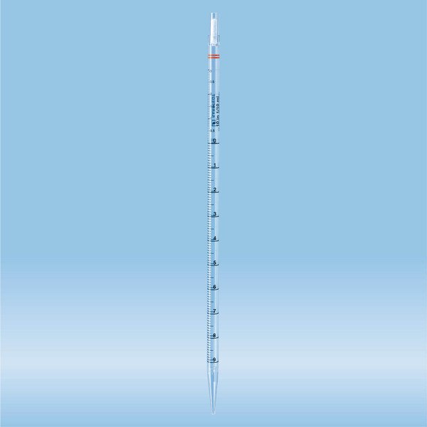Serological pipette, with tip, plugged, 10 ml, sterile, non-pyrogenic/endotoxin-free, non-cytotoxic,