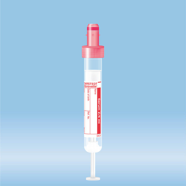 S-Monovette® Serum CAT, 4 ml, cap red, (LxØ): 75 x 13 mm, with paper label
