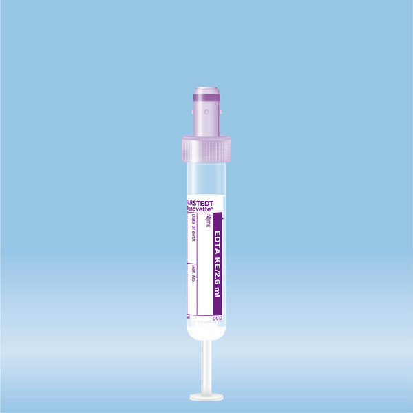 S-Monovette® EDTA K3E, 2.6 ml, cap violet, (LxØ): 65 x 13 mm, with paper label