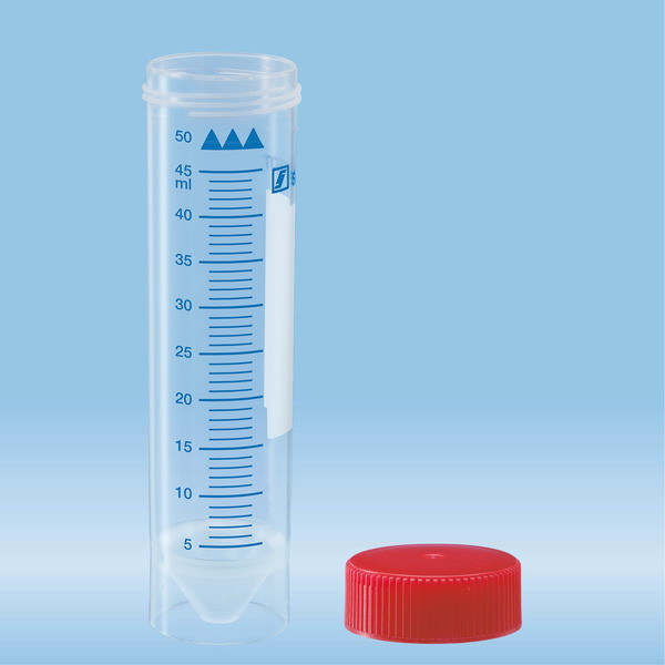 Screw cap tube, 50 ml, (LxØ): 115 x 28 mm, PP, with print