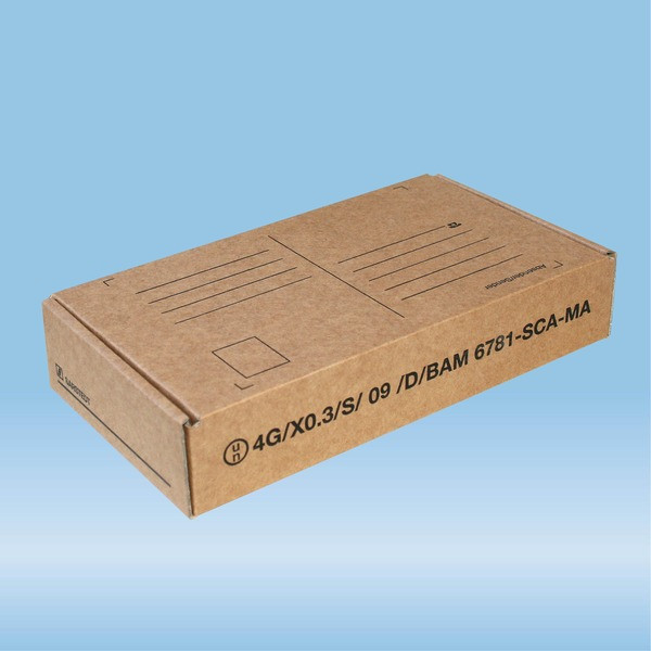 Post transport packaging, 198 x 107 x 38 mm, for diagnostic specimens