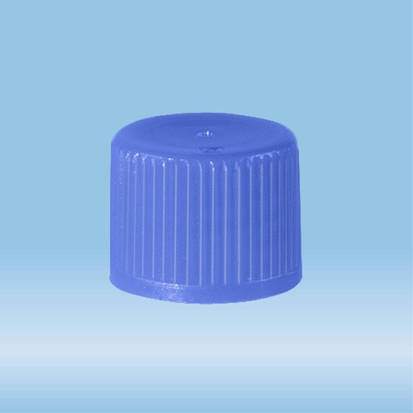 Archiving screw cap, HD-PE, blue, for tubes Ø 13 mm