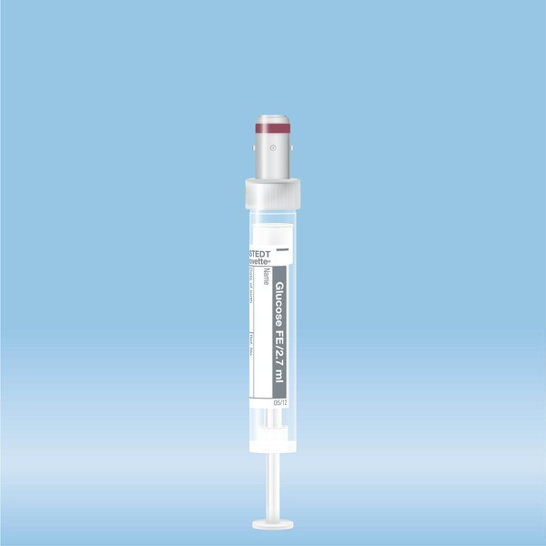 S-Monovette® Fluoride/EDTA, 2.7 ml, cap grey, (LxØ): 66 x 11 mm, with paper label