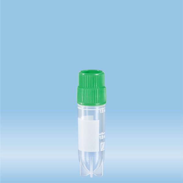 CryoPure tubes, 2 ml, QuickSeal screw cap, green Cryopreservation