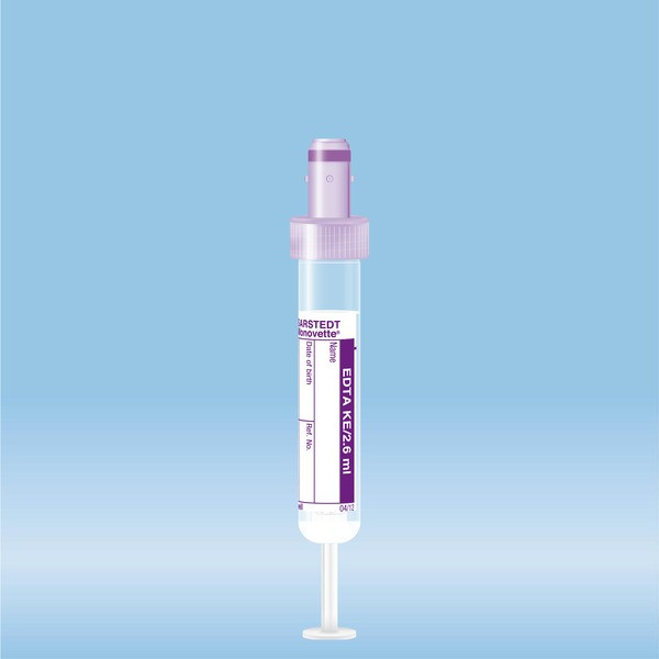 S-Monovette® K3 EDTA, 2.6 ml, cap violet, (LxØ): 65 x 13 mm, with paper label