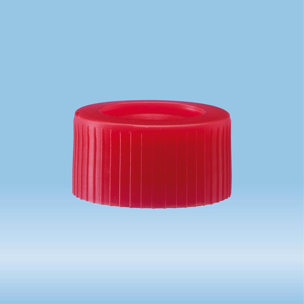 Screw cap, red, suitable for 15 ml tubes