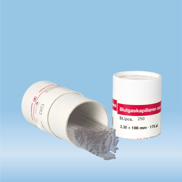 Blood gas capillaries, calcium-balanced lithium heparin, 175 µl