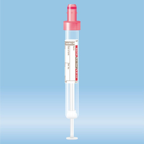 S-Monovette® EDTA Gel K2E, 4.9 ml, cap red, (LxØ): 90 x 13 mm, with paper label