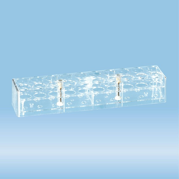 Rack, PC, format: 10 x 2, suitable for tubes up to 26 mm Ø