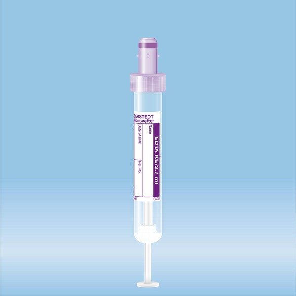 S-Monovette® K3 EDTA, 2.7 ml, cap violet, (LxØ): 75 x 13 mm, with paper label