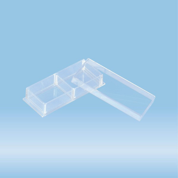 x-well cell culture chamber, 2 wells, on coverglass