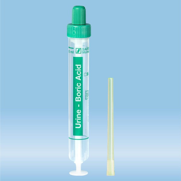 Urine Monovette®, Boric acid, 10 ml, cap green, (LxØ): 102 x 15 mm, 64 piece(s)/bag