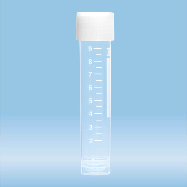 Screw cap tube, 10 ml, (LxØ): 79 x 16 mm, PP, with print