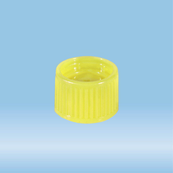 Screw cap, yellow, suitable for tubes Ø 15.3 mm