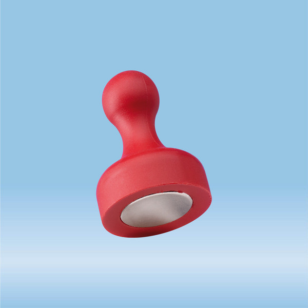 Magnet for blood gas capillaries, red, (LxØ): 25 x 19 mm