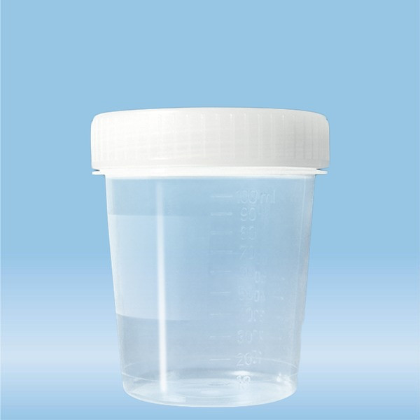 Container with screw cap, 100 ml, (ØxH): 57 x 76 mm, PP, transparent
