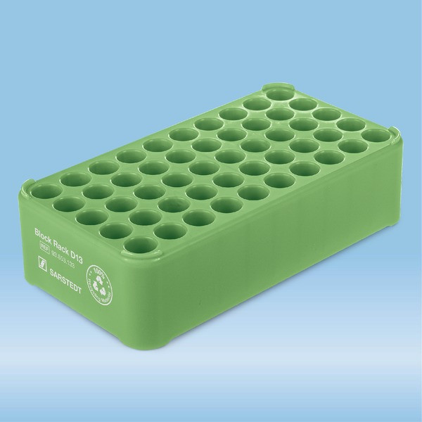 Block Rack D13, Ø opening: 13 mm, 5 x 10, green
