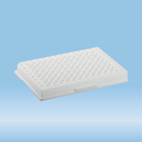 ELISA plate, 96 well, flat base, PS, white, High Binding