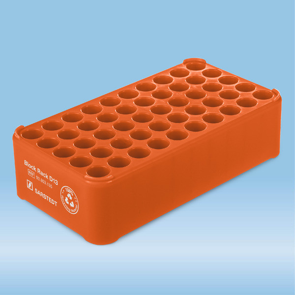Block Rack D13, Ø opening: 13 mm, 5 x 10, orange