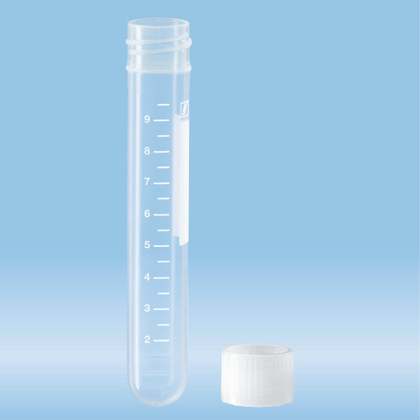 Screw cap tube, 10 ml, (LxØ): 92 x 15.3 mm, PP, with print