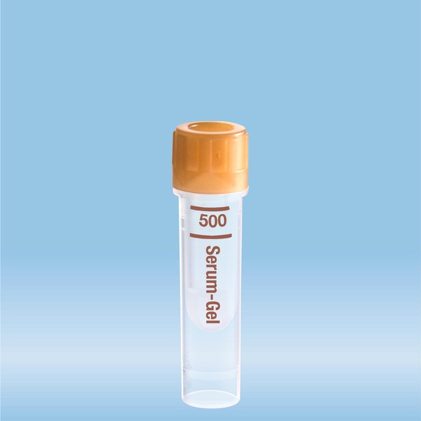 Microvette® 500 Serum Gel CAT, 500 µl, cap brown, flat base