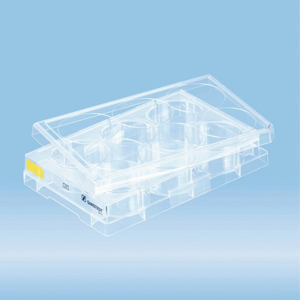 Cell culture plate, 6 well, surface: Cell+, flat base