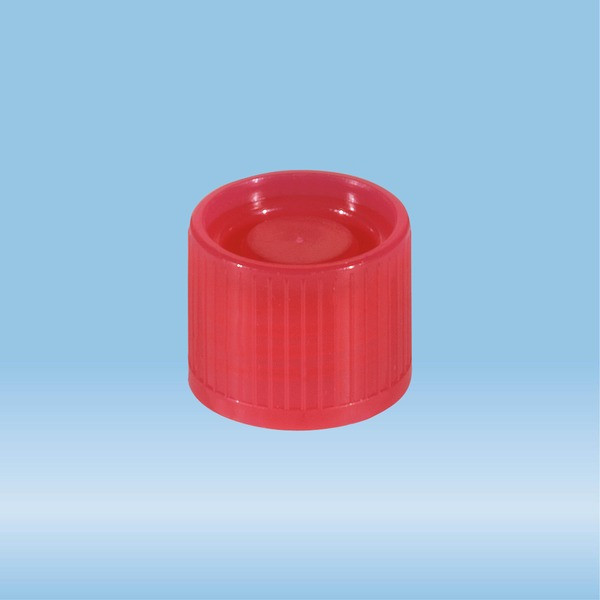 Screw cap, red, suitable for tubes Ø 16-16.5 mm