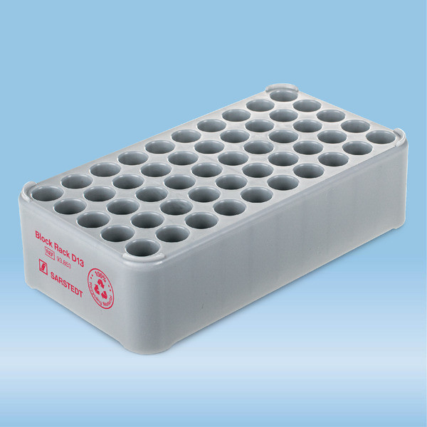 Block Rack D13, Ø opening: 13 mm, 5 x 10, grey